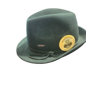 Vintage Green Belgium Made Alpen Hat with Oktoberfest pin.